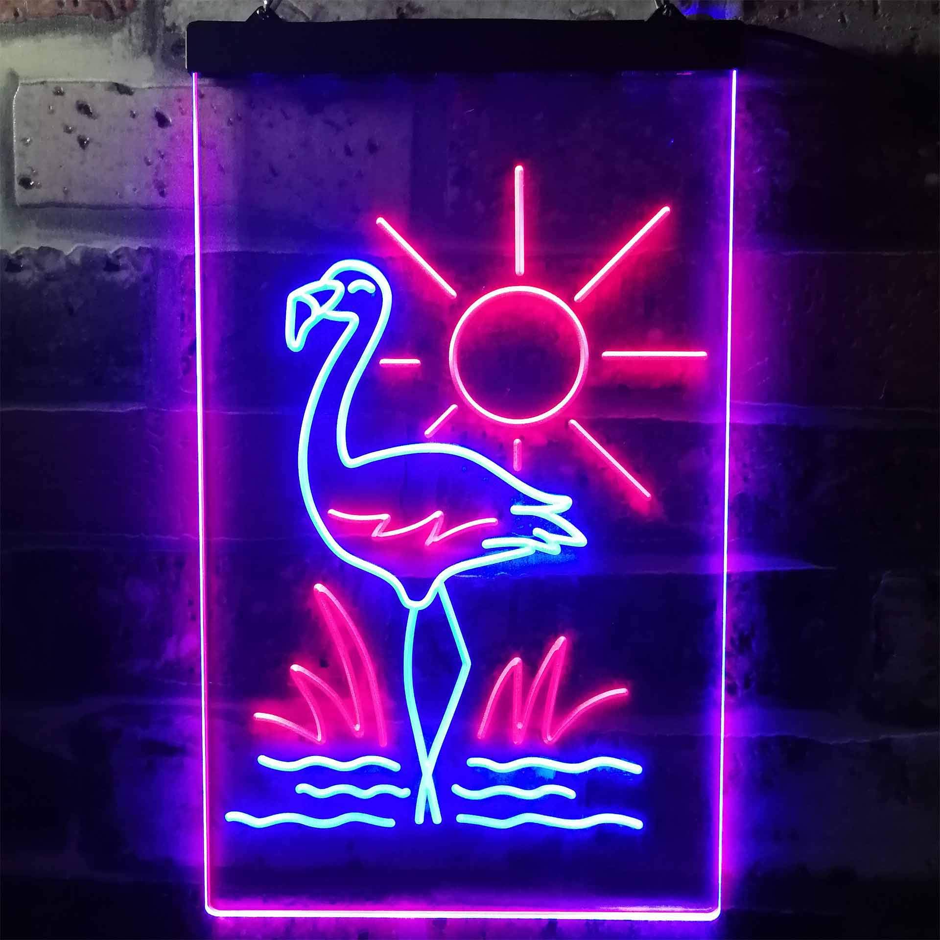 Amazon.co.jp: Tropical Flamingo Bar Beer Dual Color LED看板